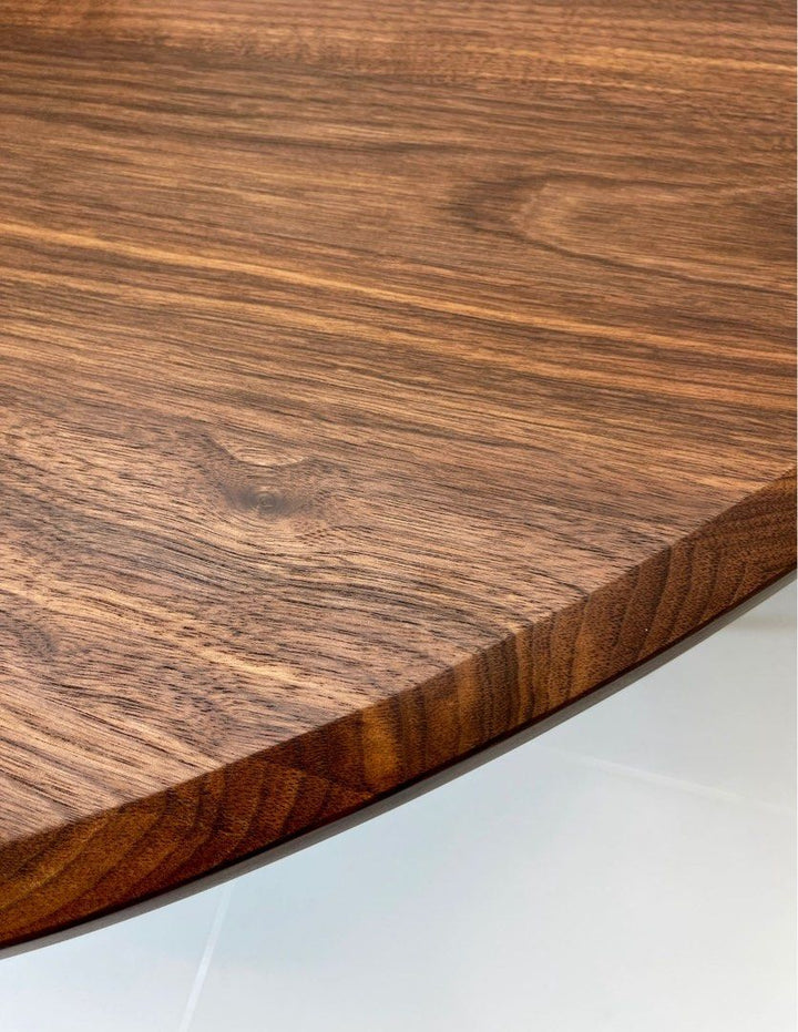 INGTON Modern Walnut Wood Round Dining Table