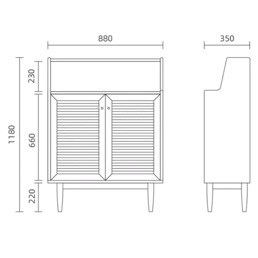 JADUE Japandi Solid Wood Shoe Cabinet
