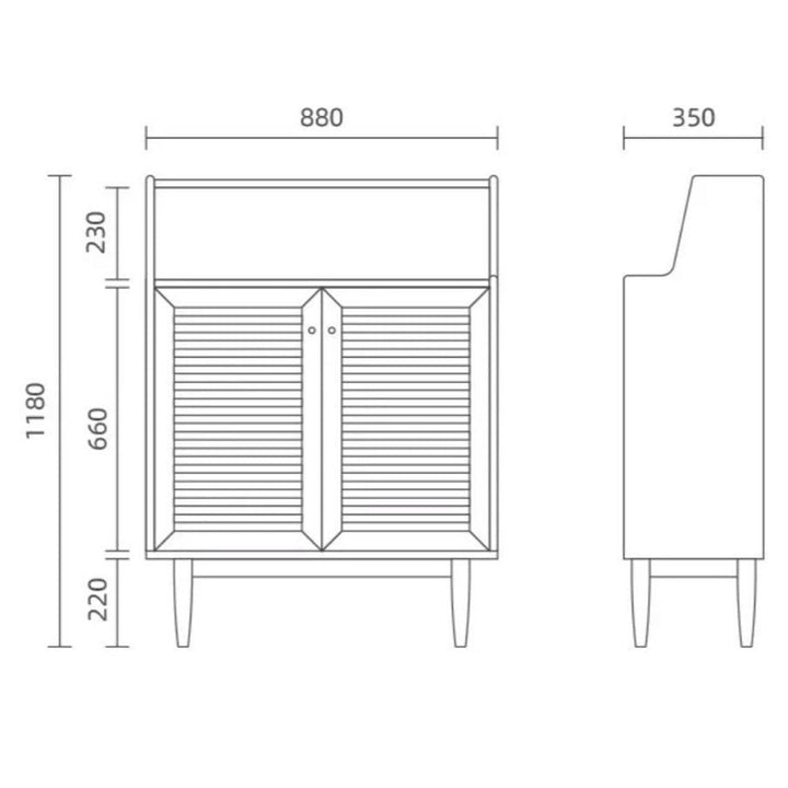 JADUE Japandi Solid Wood Shoe Cabinet
