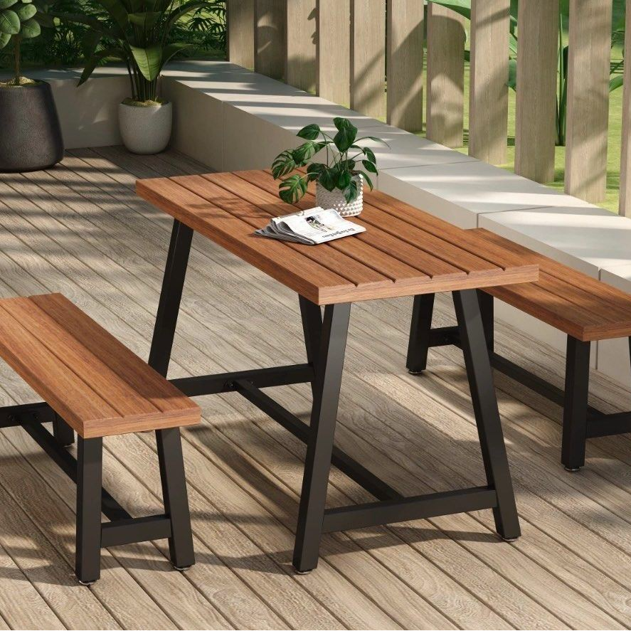 EMILY Modern Outdoor Table & Bench