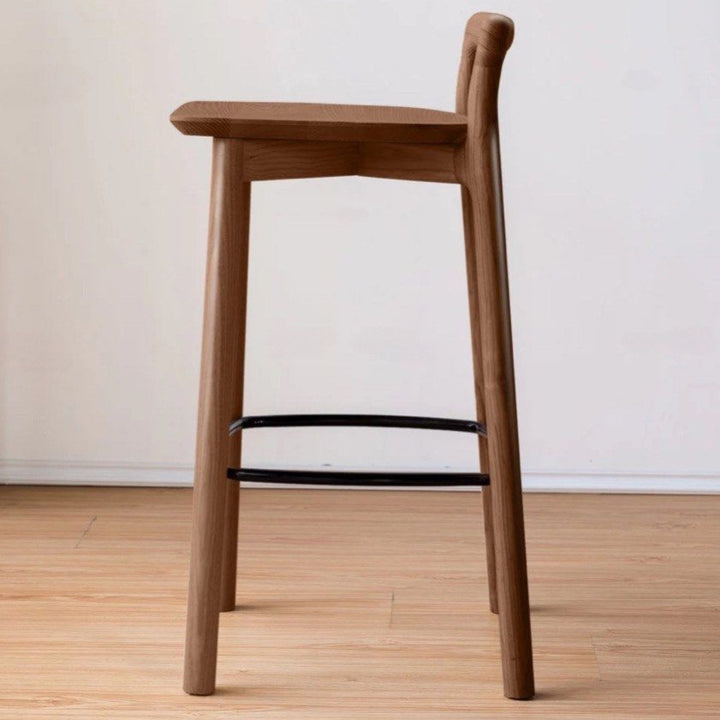GAREN Japandi Solid Wood Bar Stool