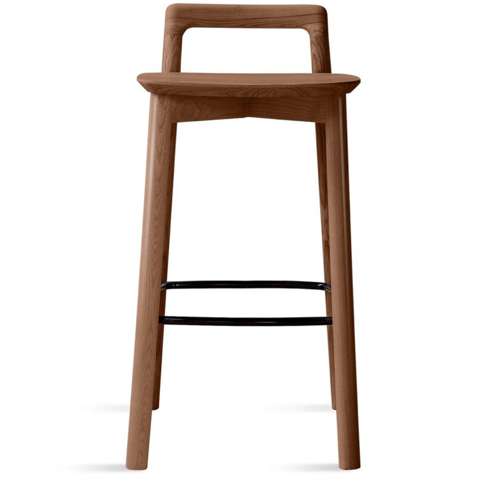 GAREN Japandi Solid Wood Bar Stool