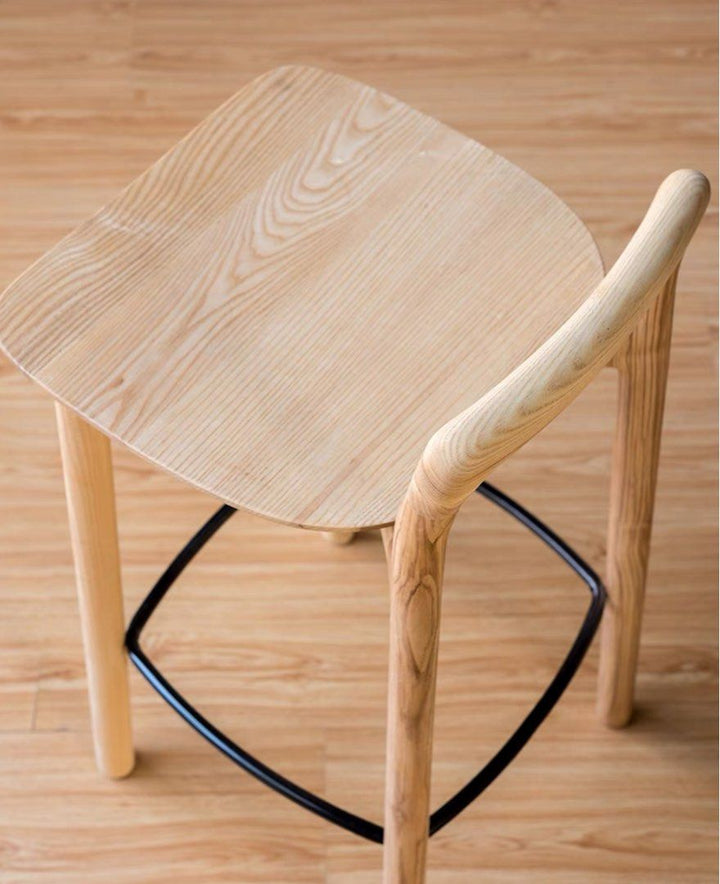 GAREN Japandi Solid Wood Bar Stool