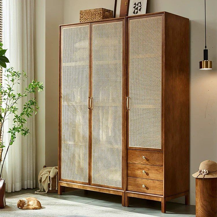LUCIUS Rustic Rattan Wardrobe – Radical Homes