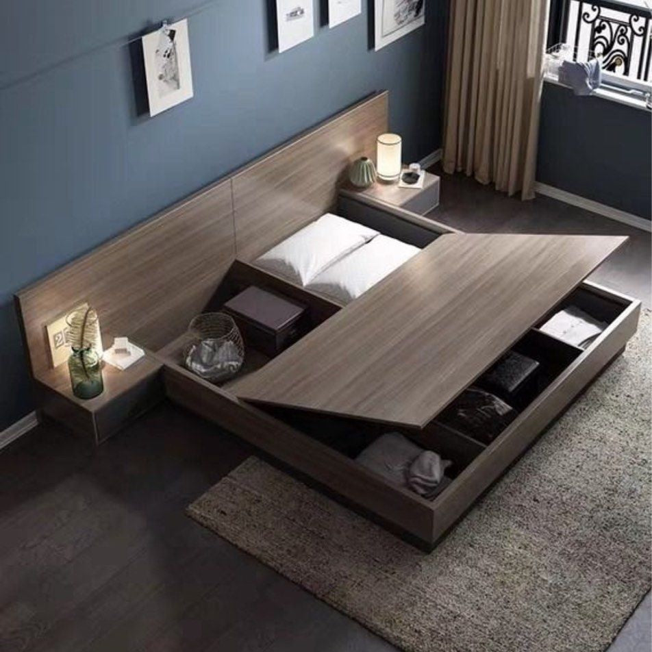 JALE Rustic Bedframe with Storage