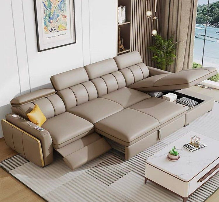 LUNESSA Electric Recliner Leather Storage Sofa