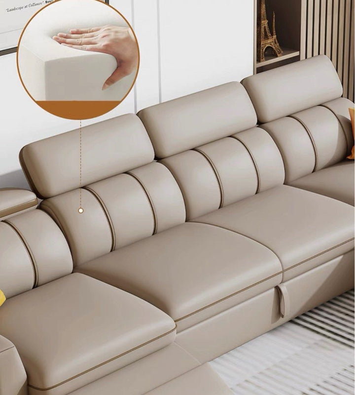 LUNESSA Electric Recliner Leather Storage Sofa