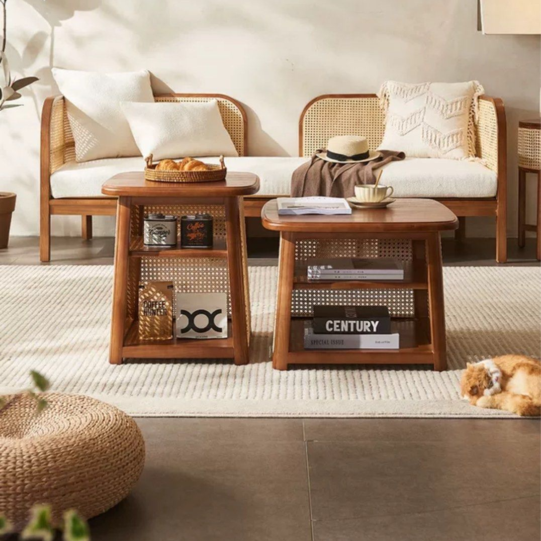 COUTURE Vintage Rattan Coffee Table