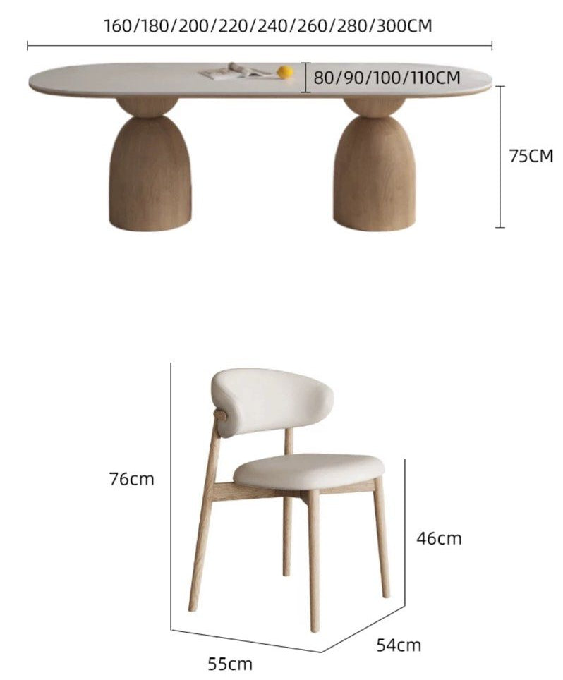 SABINE Japandi Sintered Stone Dining Table