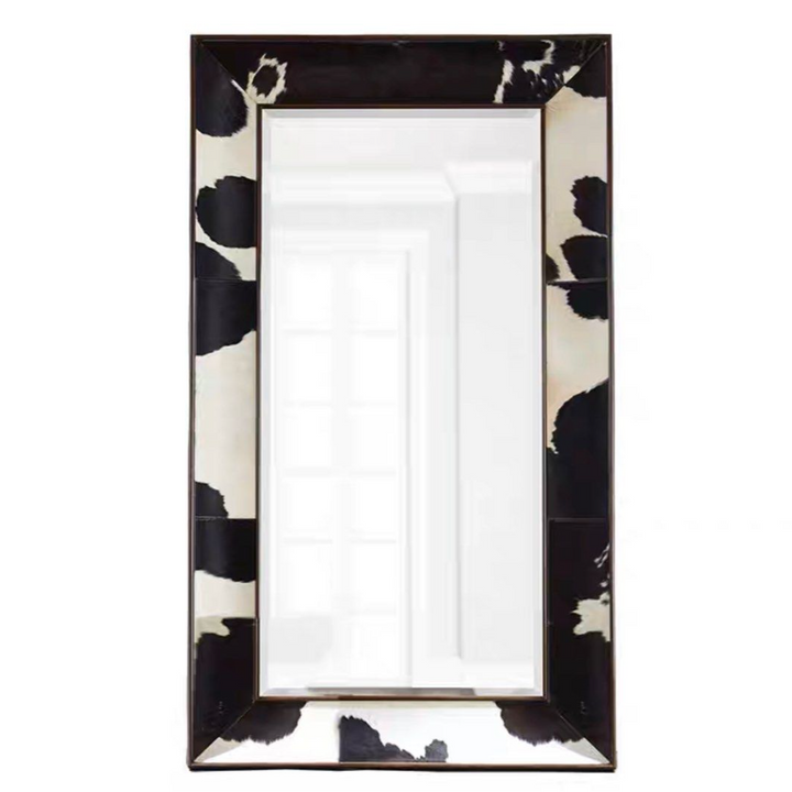 JEBEU Modern Leather Frame Mirror