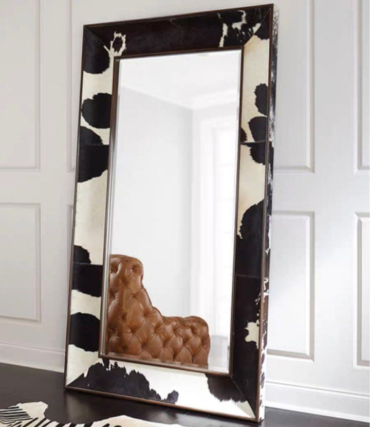 JEBEU Modern Leather Frame Mirror