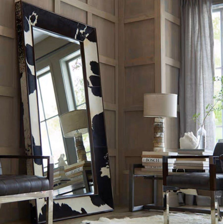 JEBEU Modern Leather Frame Mirror