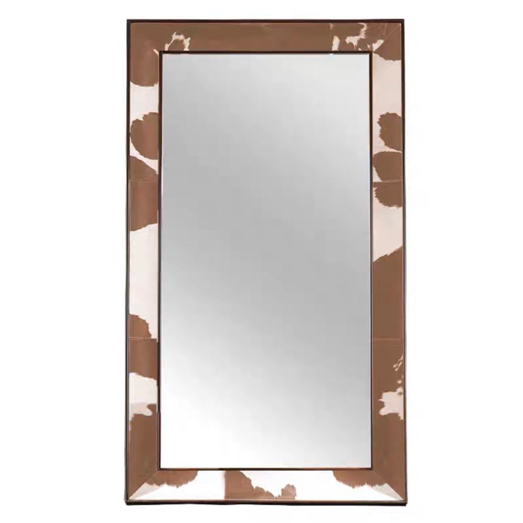 JEBEU Modern Leather Frame Mirror