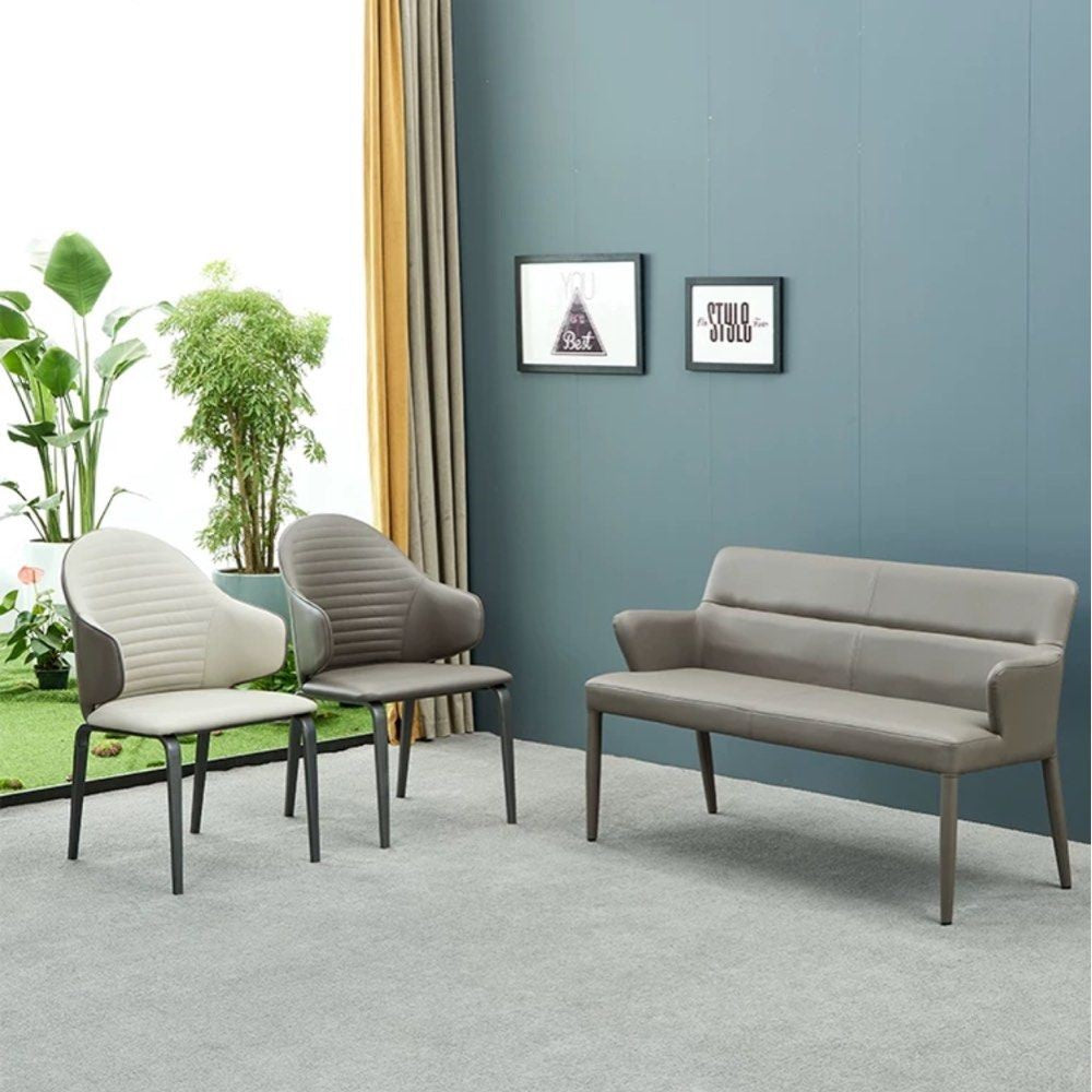 FREJA Modern Leather Dining Bench
