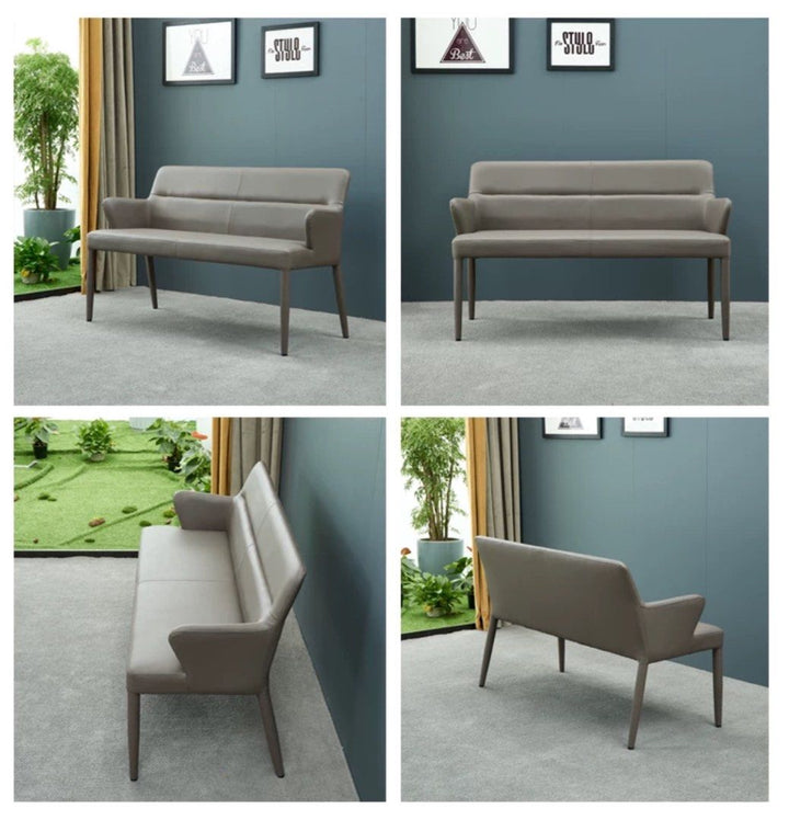 FREJA Modern Leather Dining Bench