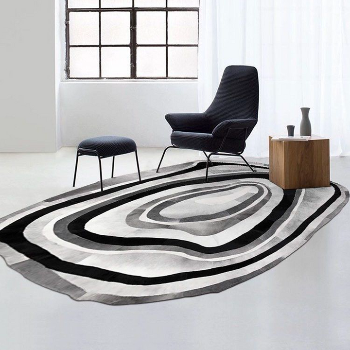 RION Modern Cowhide Leather Rug