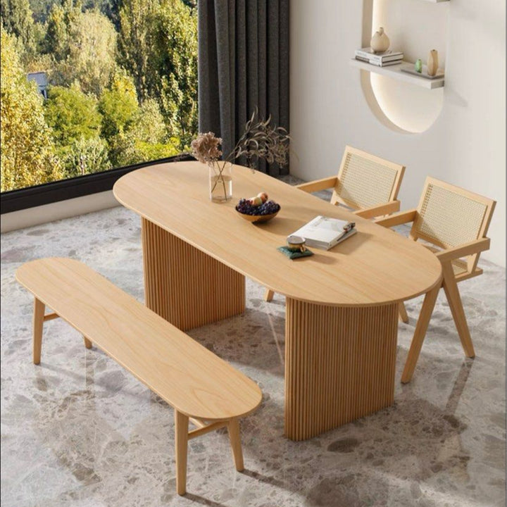 KENNA Japandi Solid Wood Dining Table