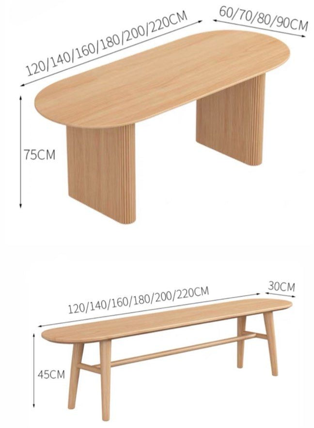 KENNA Japandi Solid Wood Dining Table