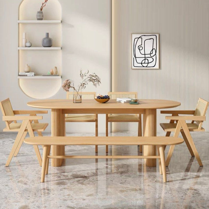 KENNA Japandi Solid Wood Dining Table