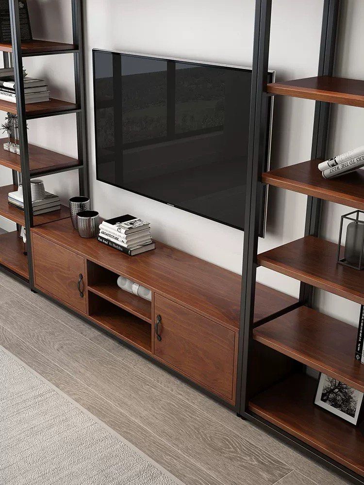 KRENN Modern Solid Wood Storage TV Console