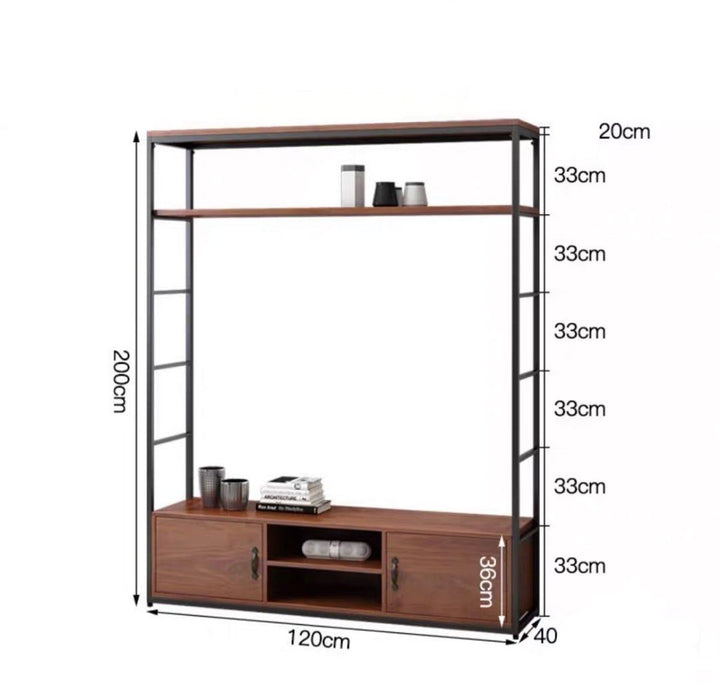 KRENN Modern Solid Wood Storage TV Console