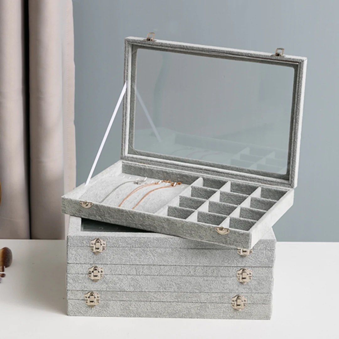 JEWEL Glass Top Jewellery Box