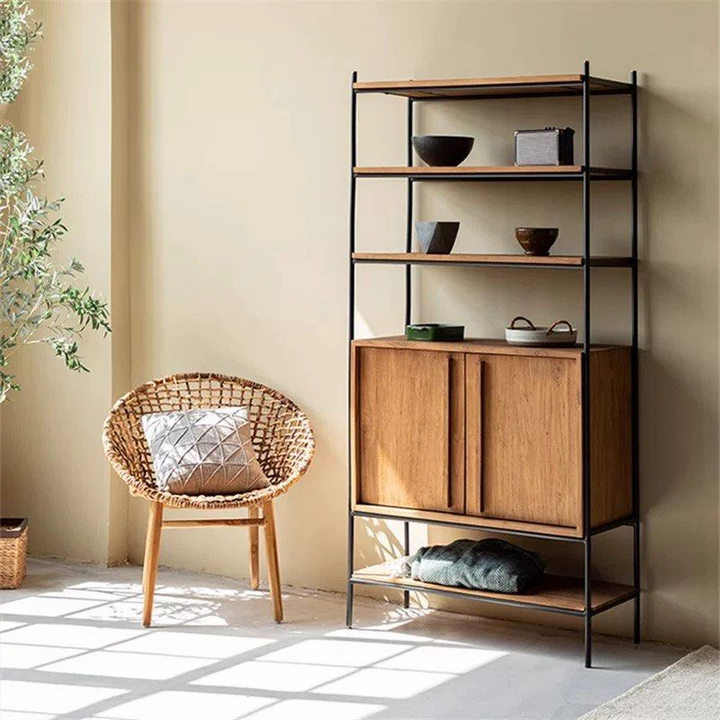 JEXY Industrial Solid Wood Display Shelf