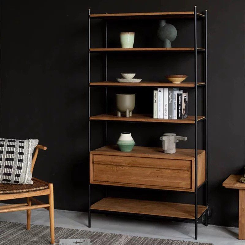 JEXY Industrial Solid Wood Display Shelf