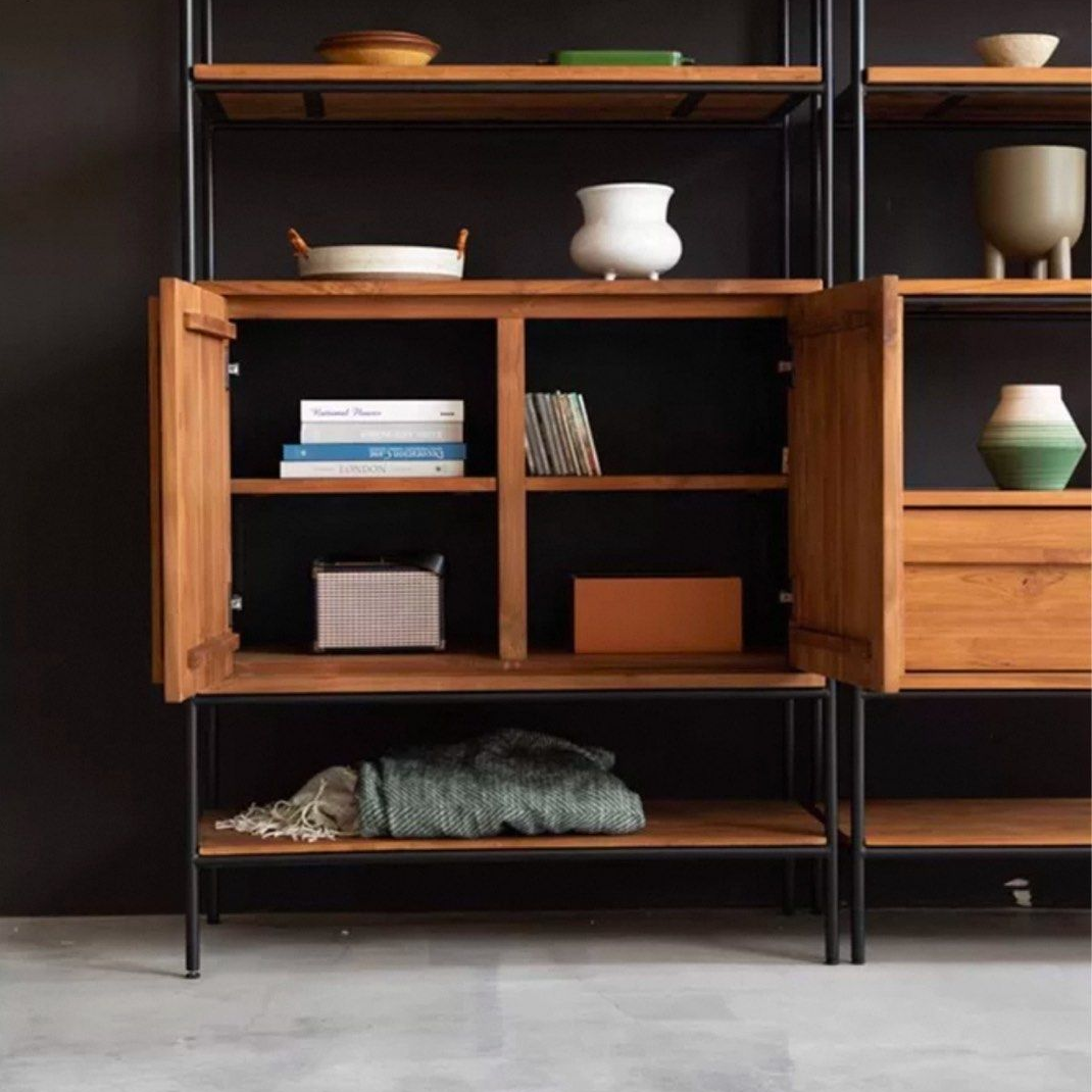 JEXY Industrial Solid Wood Display Shelf