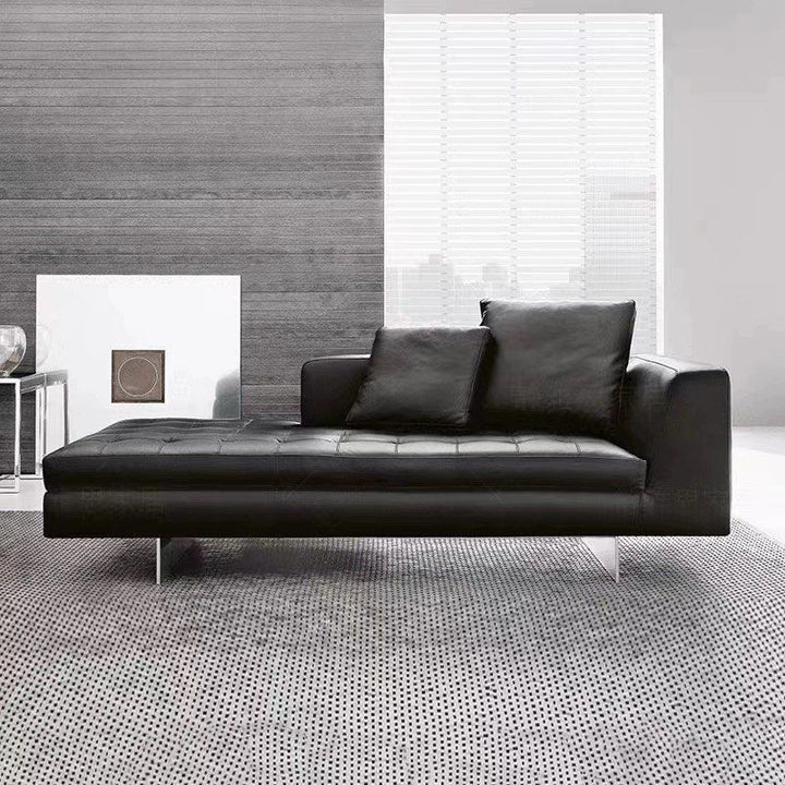 VOSSARI Modern Leather Chaise Sofa