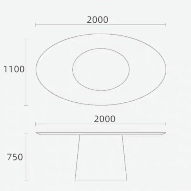 KAVIN Modern Solid Wood Oval Dining Table