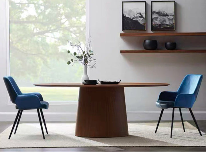 KAVIN Modern Solid Wood Oval Dining Table