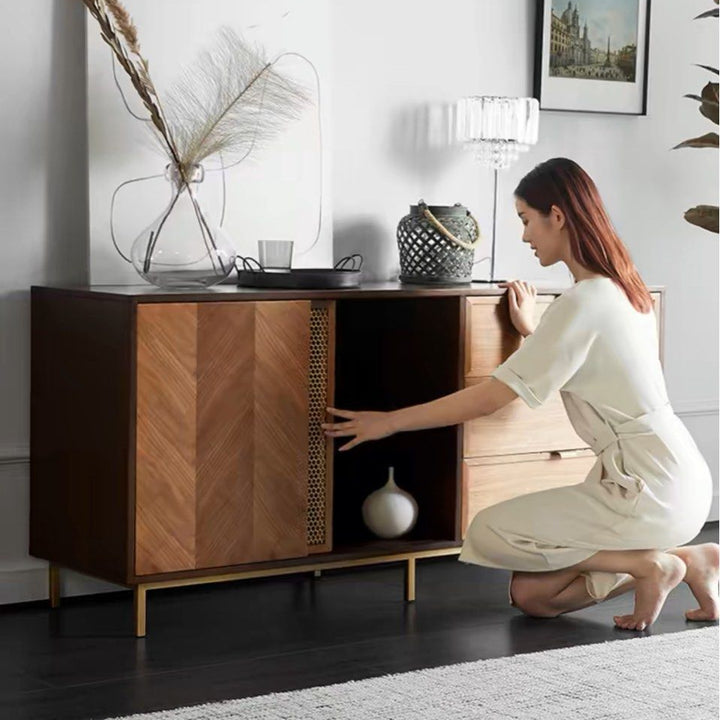 BOVIET Mid-Century Solid Wood Sideboard