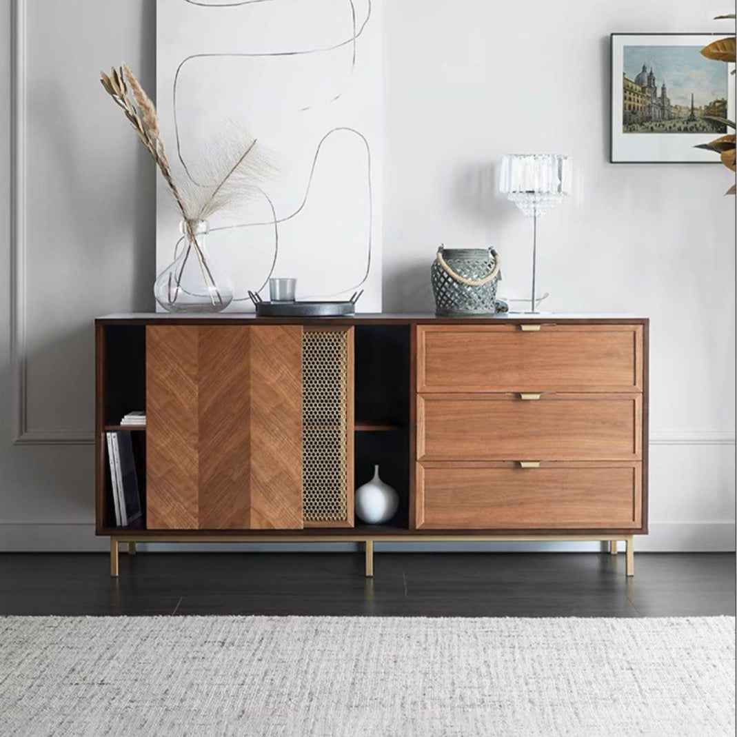 BOVIET Mid-Century Solid Wood Sideboard