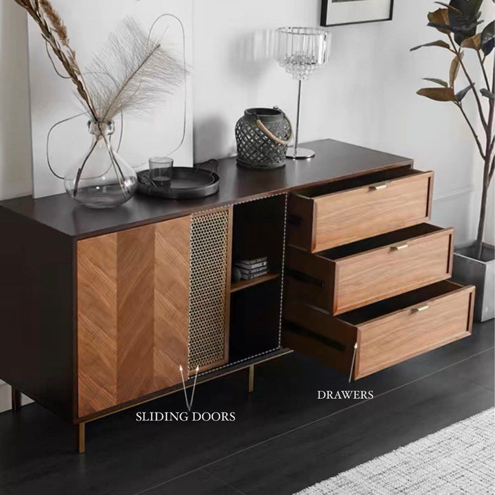 BOVIET Mid-Century Solid Wood Sideboard