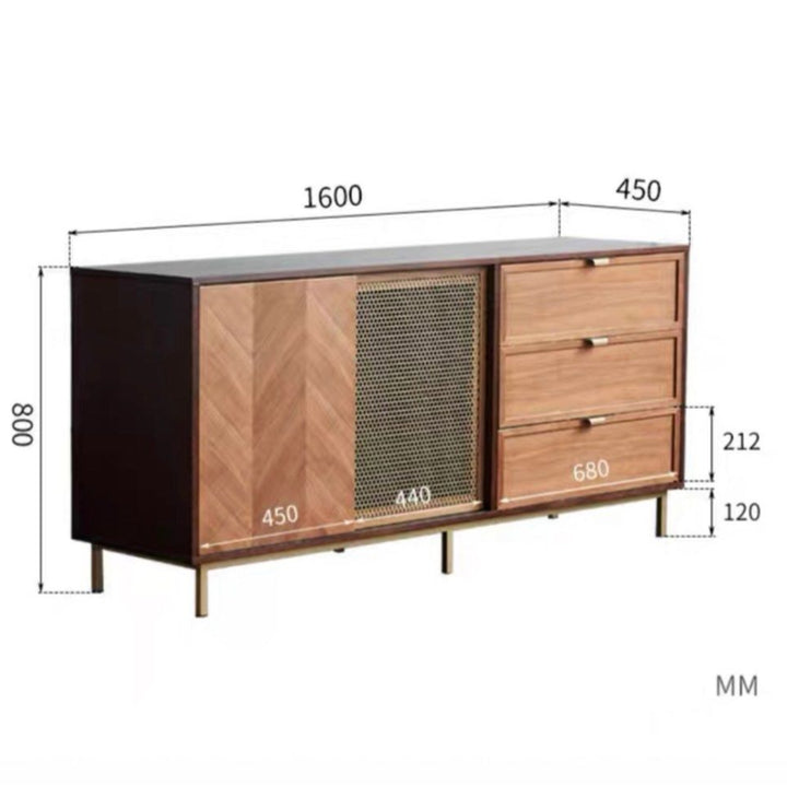 BOVIET Mid-Century Solid Wood Sideboard