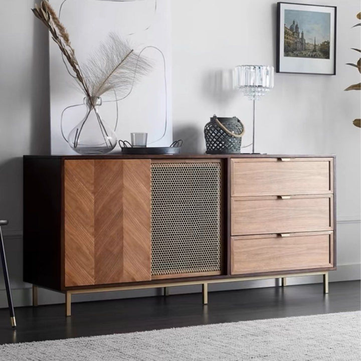 BOVIET Mid-Century Solid Wood Sideboard