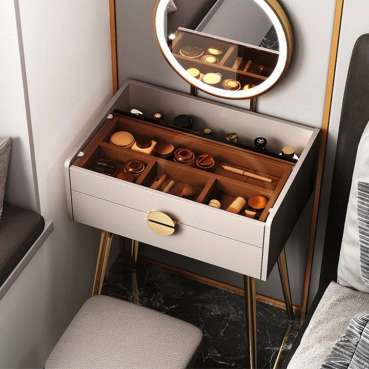 JOEY Makeup Vanity Set With Stool & Mirror