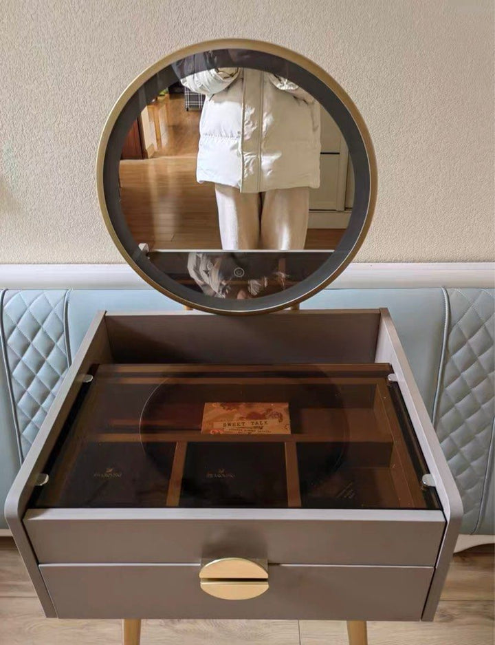 JOEY Makeup Vanity Set With Stool & Mirror