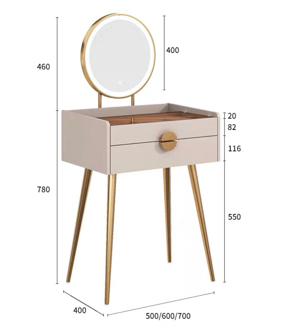 JOEY Makeup Vanity Set With Stool & Mirror