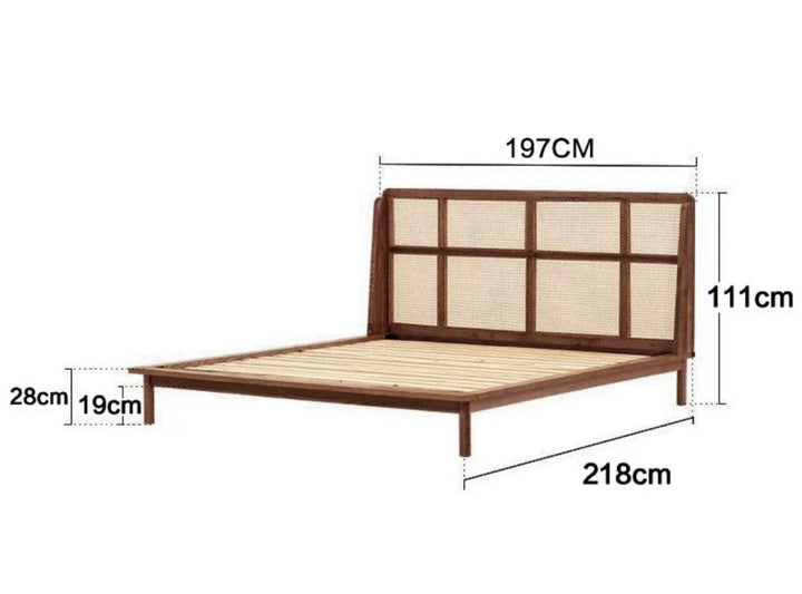 JOHNA Vintage Rattan Bedframe