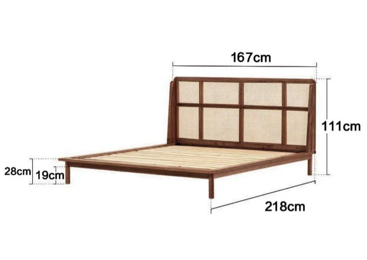 JOHNA Vintage Rattan Bedframe
