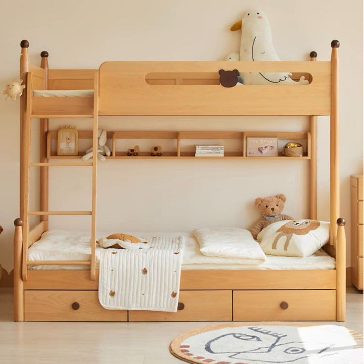 JOJU Scandinavian Solid Wood Double deck Bed