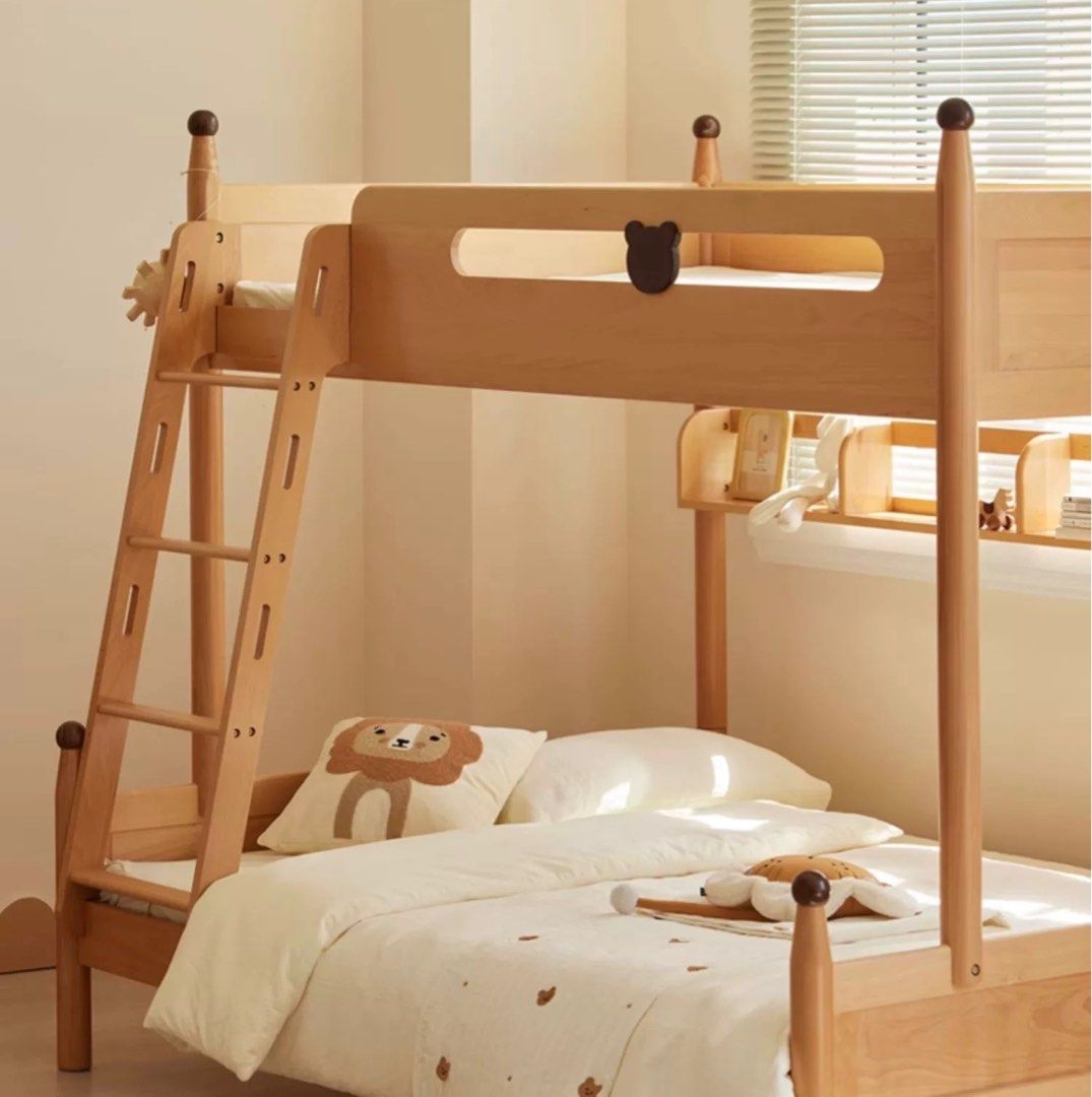 JOJU Scandinavian Solid Wood Double deck Bed