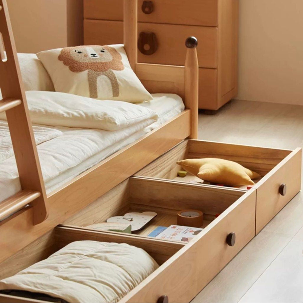 JOJU Scandinavian Solid Wood Double deck Bed