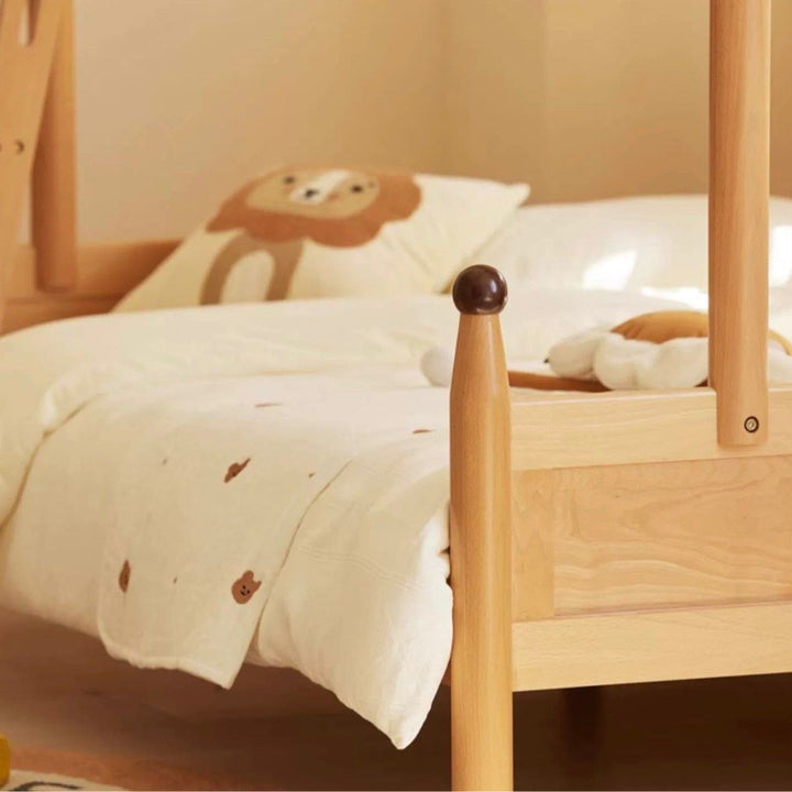 JOJU Scandinavian Solid Wood Double deck Bed