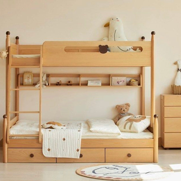 JOJU Scandinavian Solid Wood Double deck Bed