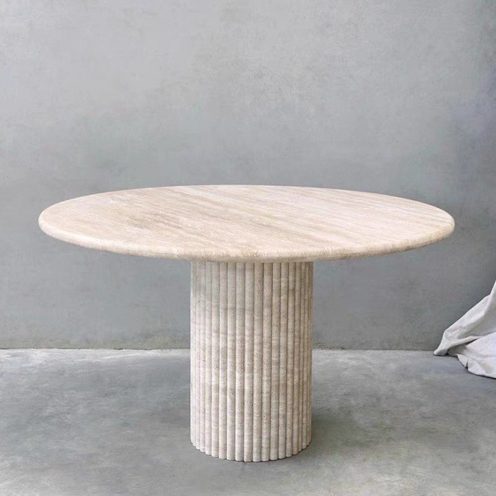 ZARIEL Wabi Sabi Travertine Dining Table
