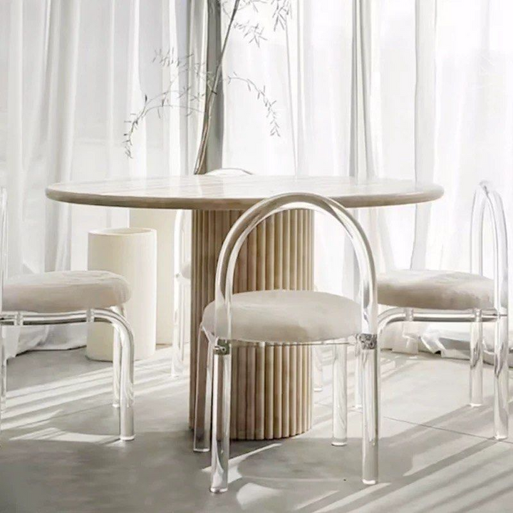 ZARIEL Wabi Sabi Travertine Dining Table