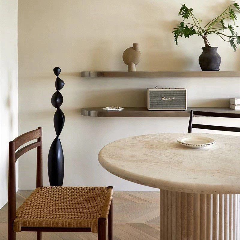 ZARIEL Wabi Sabi Travertine Dining Table